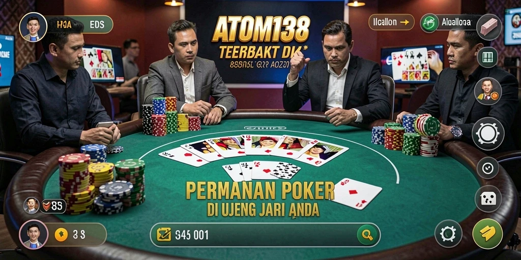 Tampilan gameplay Poker yang menarik dan sederhana di ATOM138.