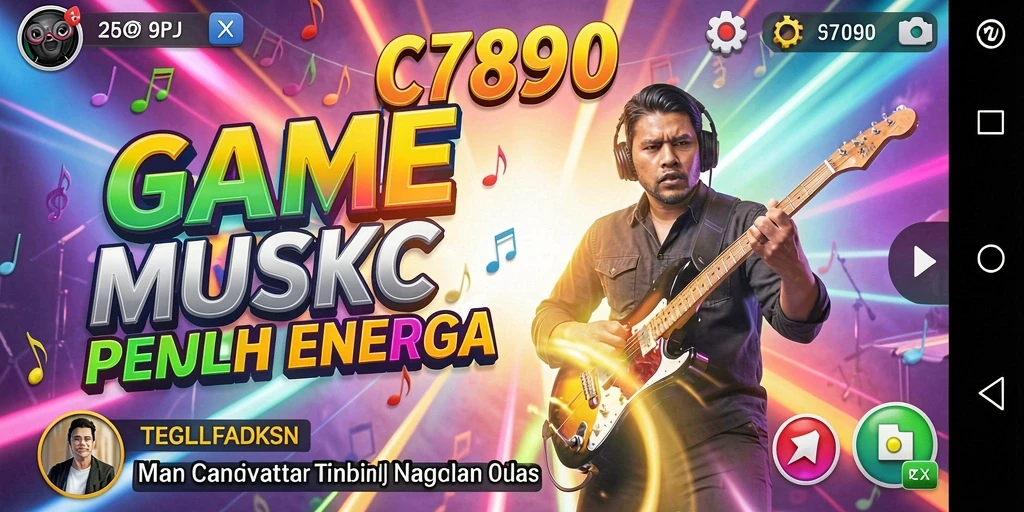 Tampilan gameplay C7890 dengan berbagai mode musik yang interaktif.