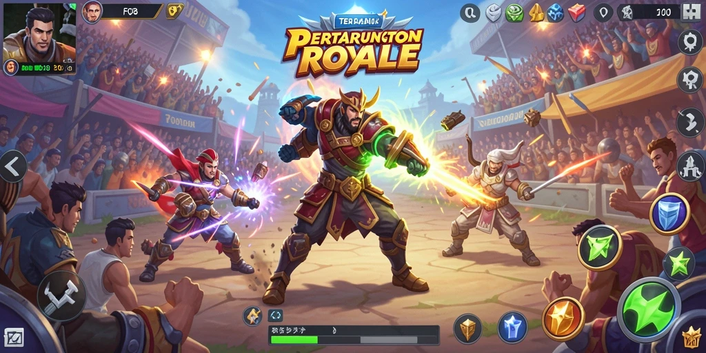 Screenshot F08 menampilkan pertempuran sengit dalam gameplay Battle Royale.