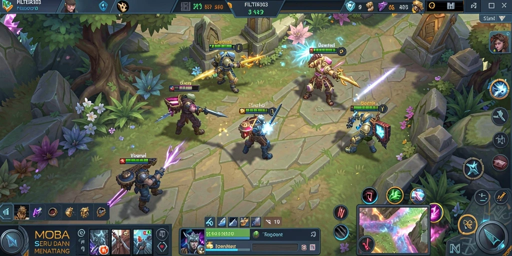 Tangkapan layar menunjukkan gameplay seru dan strategis di FILTER303.