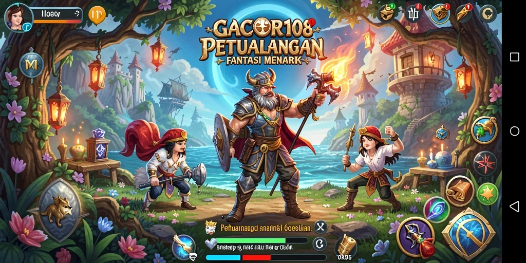 Screenshot GACOR108 menampilkan pertarungan epik dan petualangan seru.