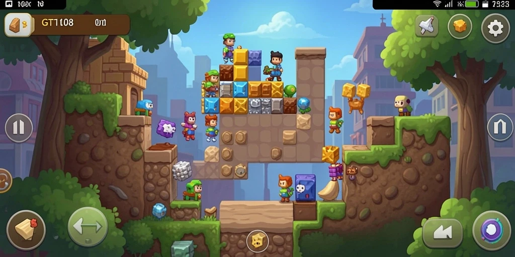 Screenshot utama GT108 yang menampilkan gameplay seru puzzle.