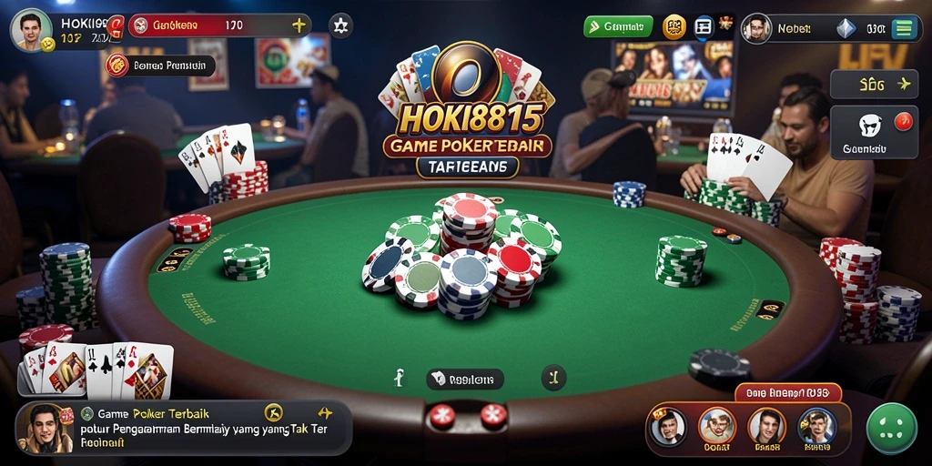 Screenshot gameplay HOKI8815 menampilkan suasana permainan Poker yang seru.