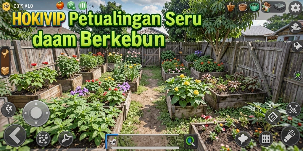 Tampilan gameplay HOKIVIP dengan ladang hijau subur.