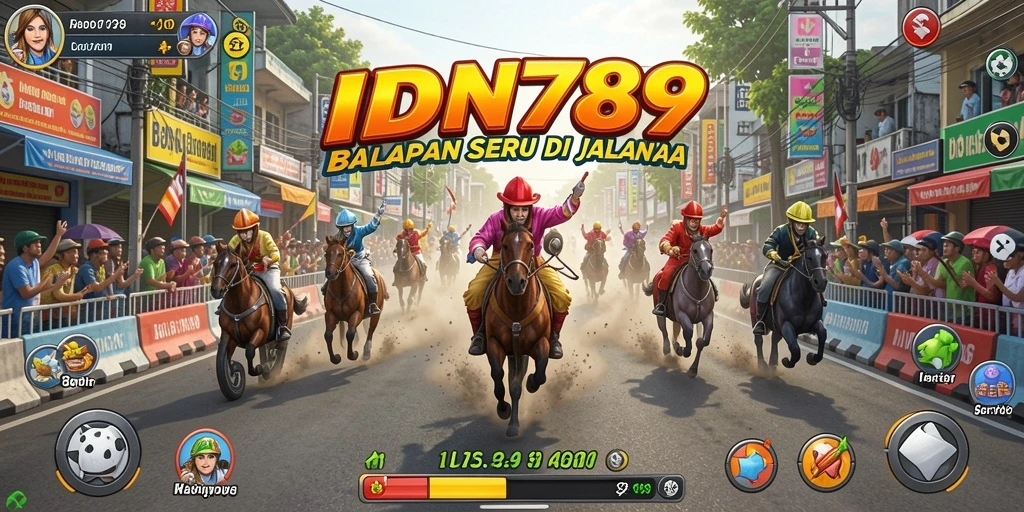 Tangkapan layar permainan IDN789 menampilkan balapan yang mendebarkan di trek yang menantang.
