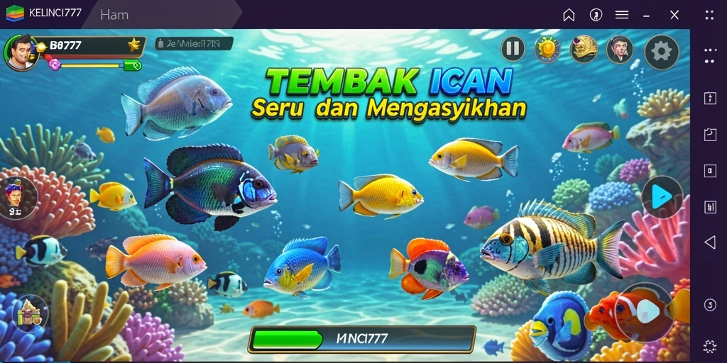 Tampilan gameplay KELINCI777 dengan aksi menembak ikan yang seru.