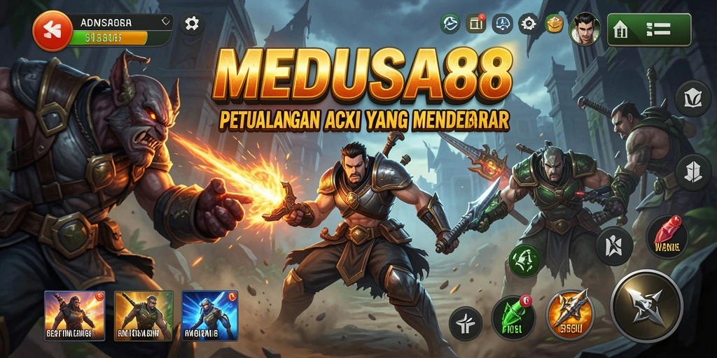 Screenshot gameplay MEDUSA88 menampilkan aksi seru dan grafis menawan.