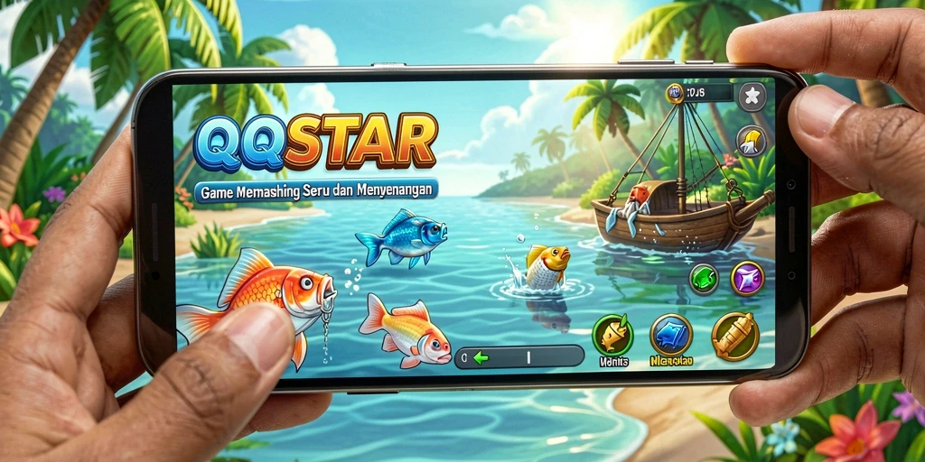 Gameplay menarik dari QQSTAR yang mengajak Anda memancing.