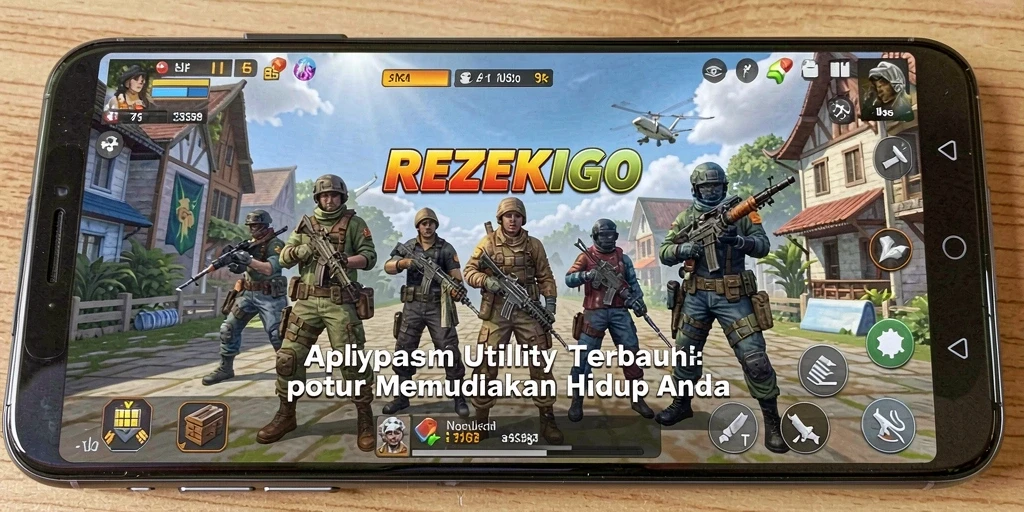 Tampilan screenshot utama aplikasi REZEKIGO dengan berbagai fitur utility.