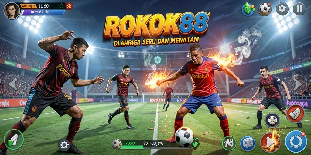 Tampilan gameplay ROKOK88 yang menampilkan aksi olahraga seru.