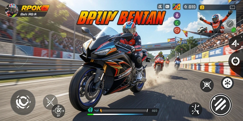 Gameplay menegangkan dalam RPOK saat balapan di lintasan.