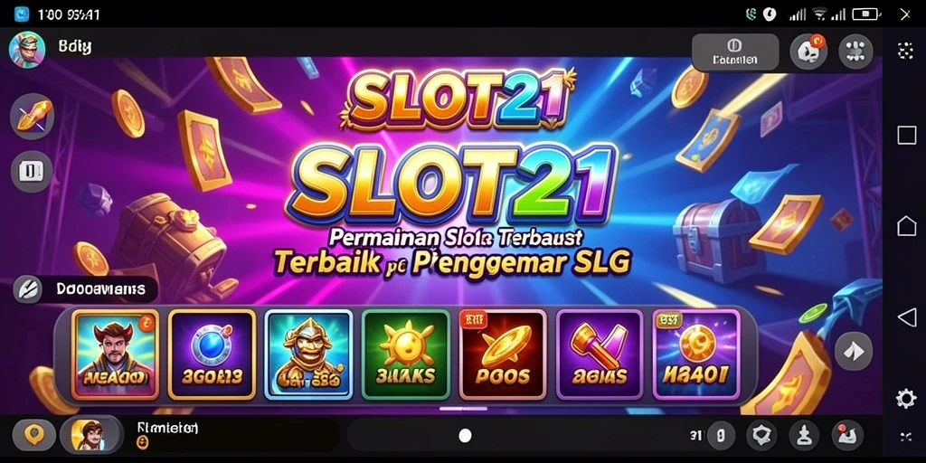 Screenshot utama SLOT21 menampilkan gameplay slot yang mendebarkan.