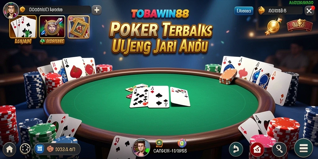 Screenshot permainan Poker yang menampilkan aksi seru dan grafis berkualitas tinggi.