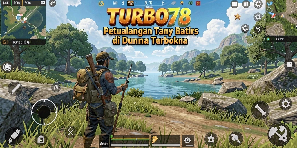 Tampilan gameplay TURBO78 yang menampilkan dunia terbuka yang luas dan mendetail.