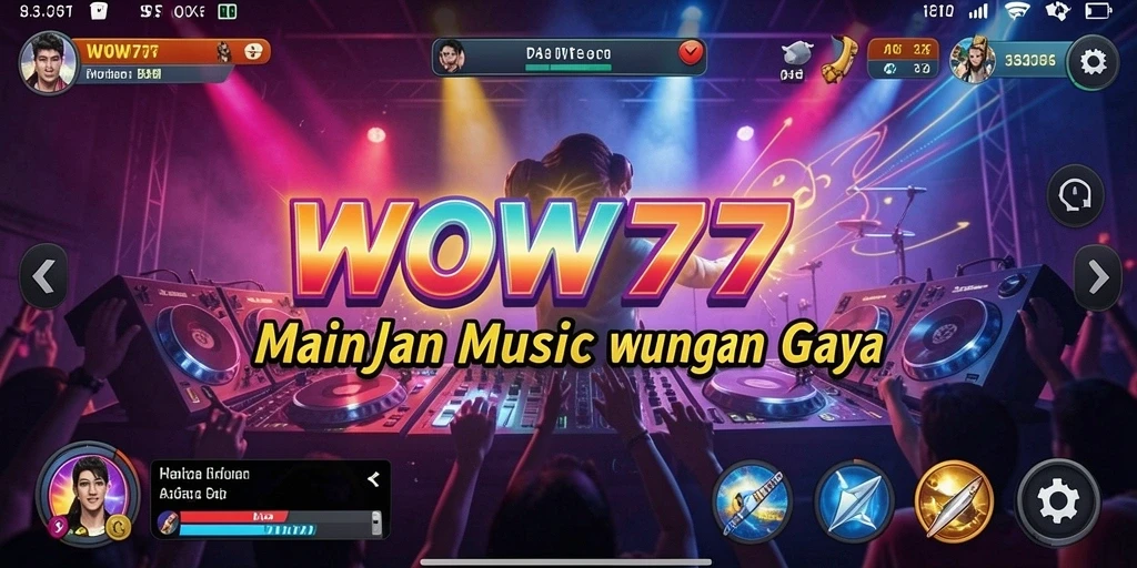 Screenshot gameplay WOW77 menampilkan petualangan musik yang seru.